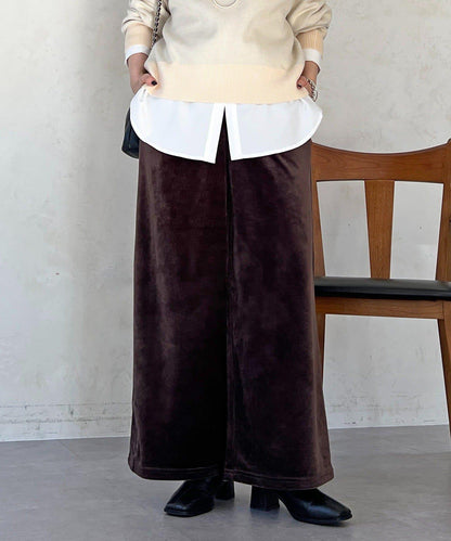 燈芯絨闊腿褲