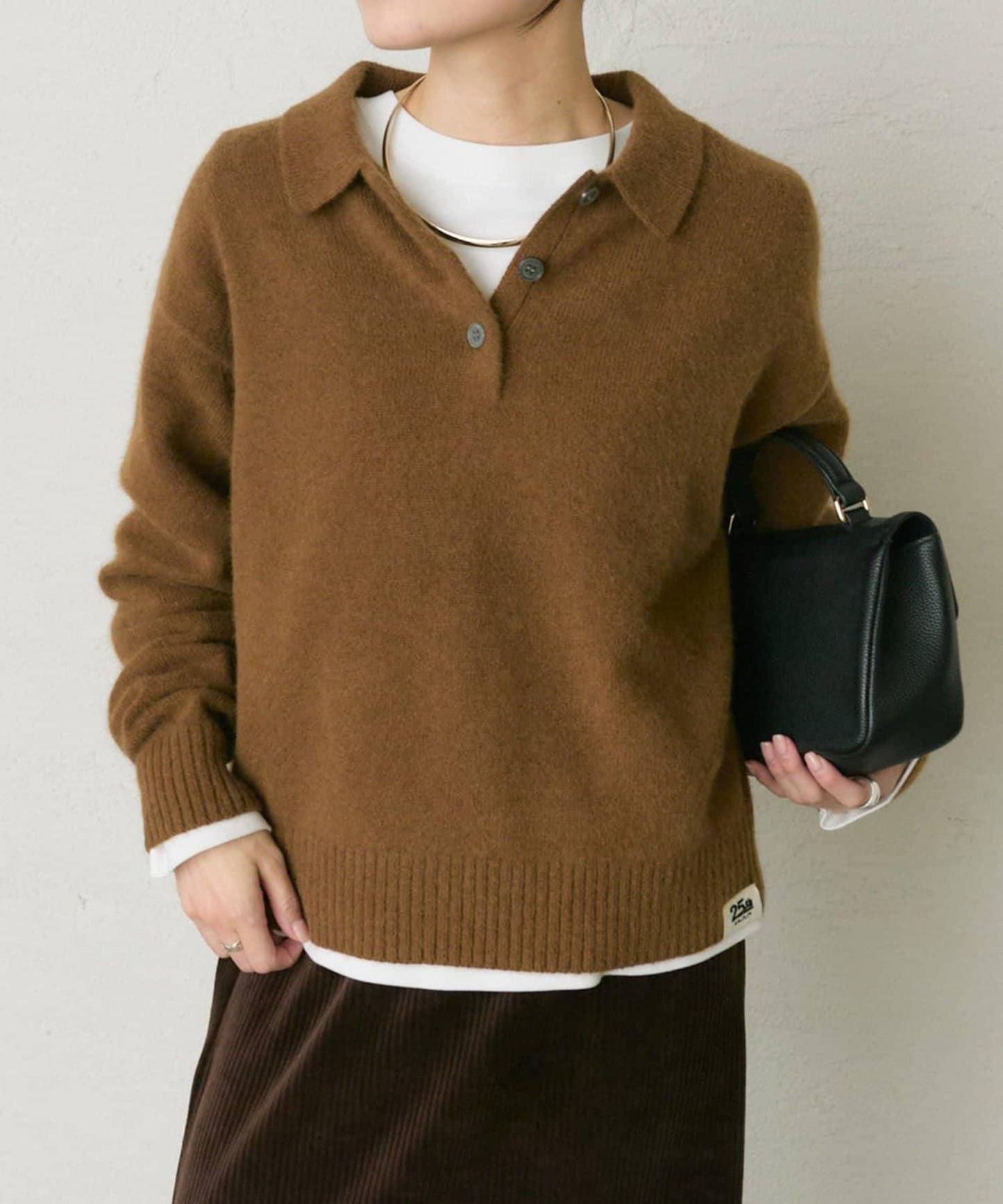 【25th】狐狸毛混紡針織POLO衫