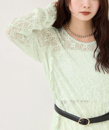 拼接蕾絲連衣裙