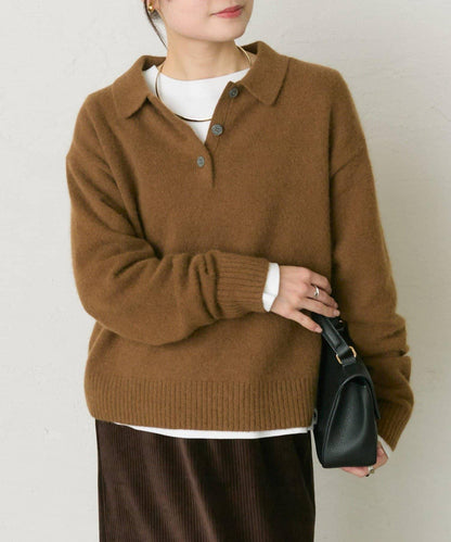 【25th】狐狸毛混紡針織POLO衫