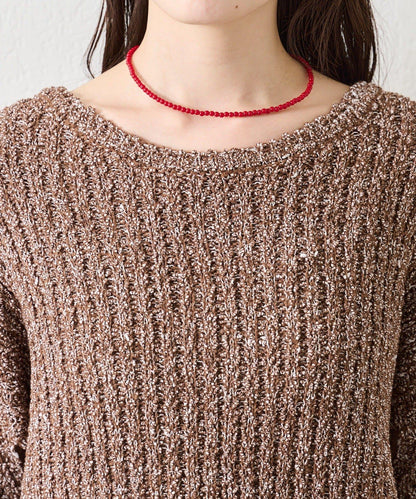 粗花紗開叉針織衫