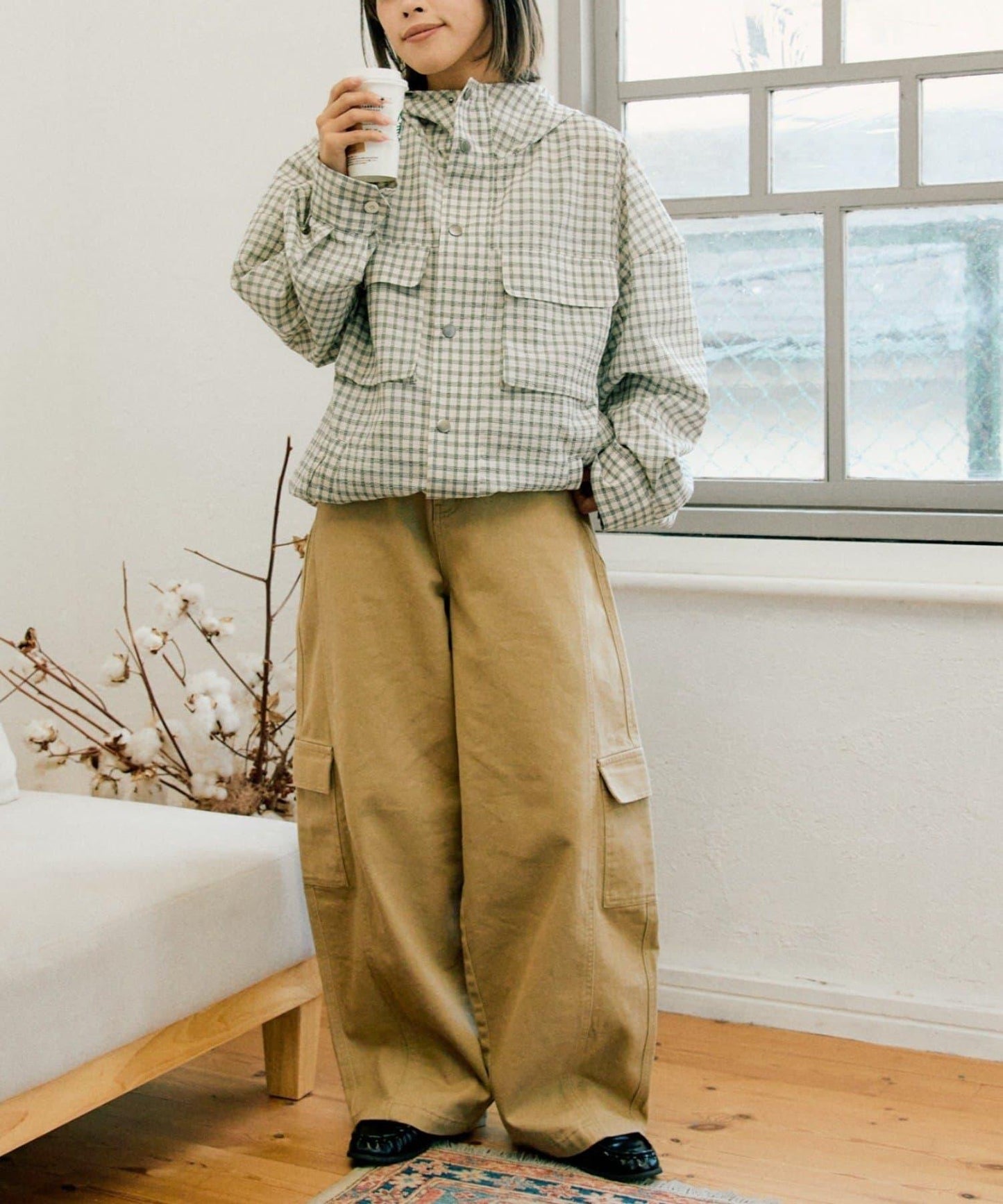 【UNISEX】泡泡廓形工裝牛仔褲