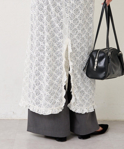 拼接蕾絲連衣裙