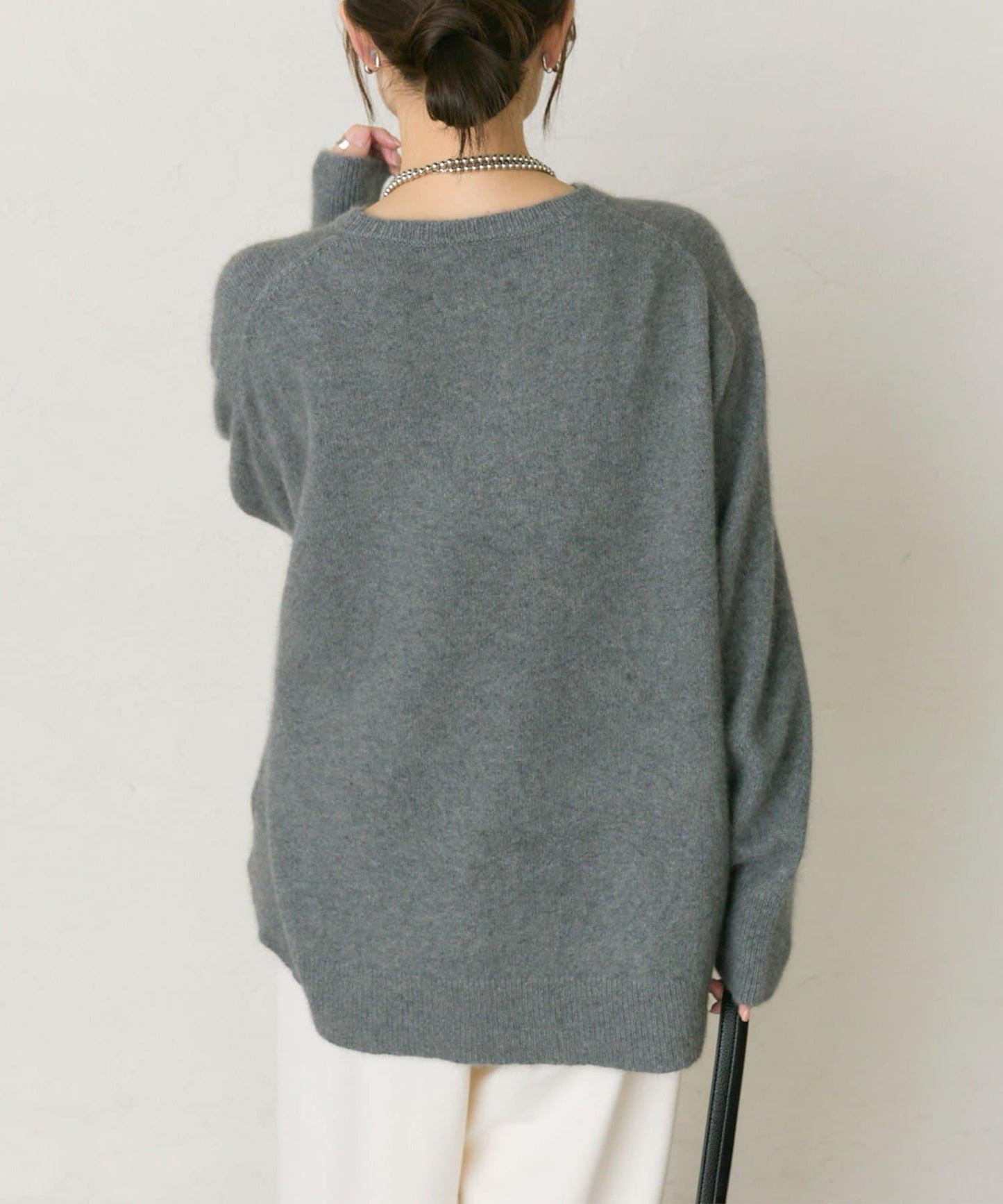 【25th】狐狸毛混紡亨利領針織衫