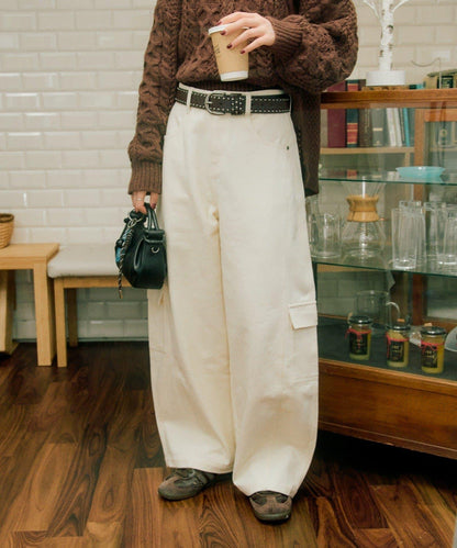 【UNISEX】泡泡廓形工裝牛仔褲