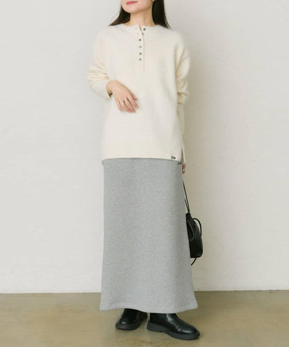 【25th】狐狸毛混紡亨利領針織衫