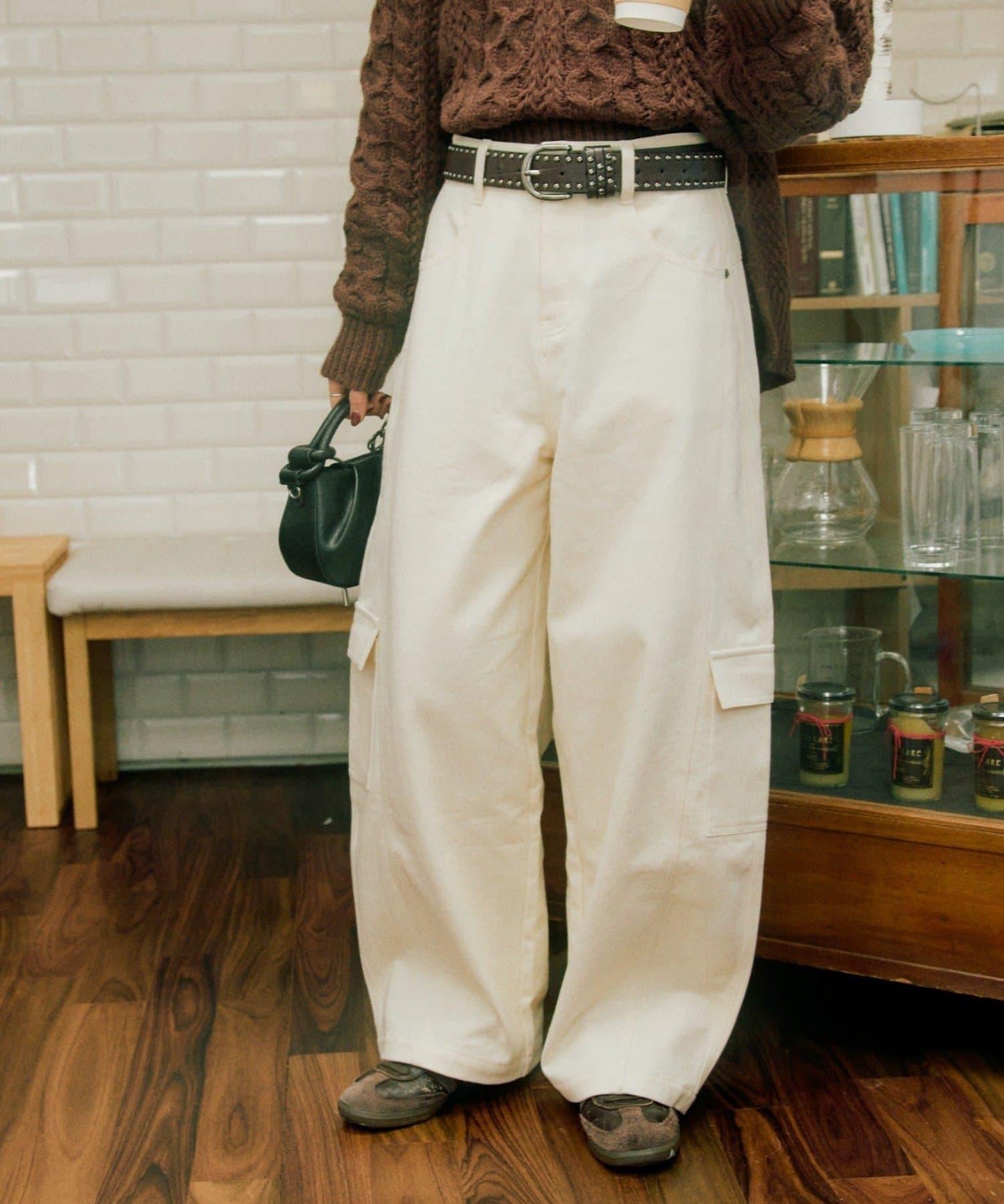 【UNISEX】泡泡廓形工裝牛仔褲