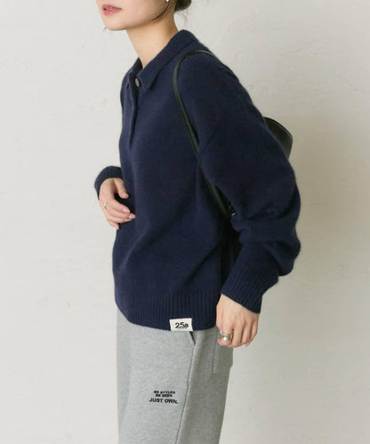 【25th】狐狸毛混紡針織POLO衫