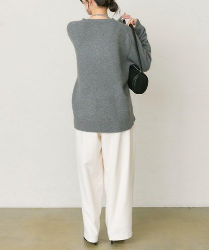 【25th】狐狸毛混紡亨利領針織衫