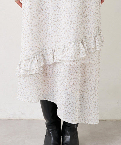 花邊下襬吊帶連衣裙