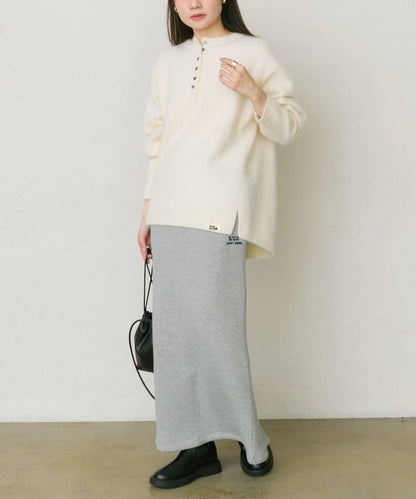 【25th】狐狸毛混紡亨利領針織衫