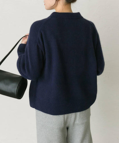 【25th】狐狸毛混紡針織POLO衫