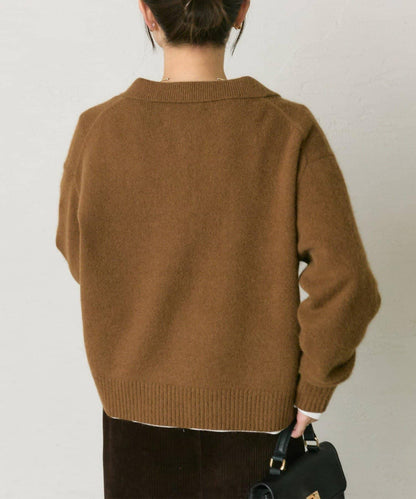 【25th】狐狸毛混紡針織POLO衫