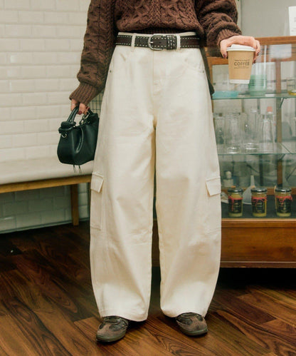 【UNISEX】泡泡廓形工裝牛仔褲