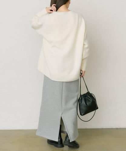 【25th】狐狸毛混紡亨利領針織衫