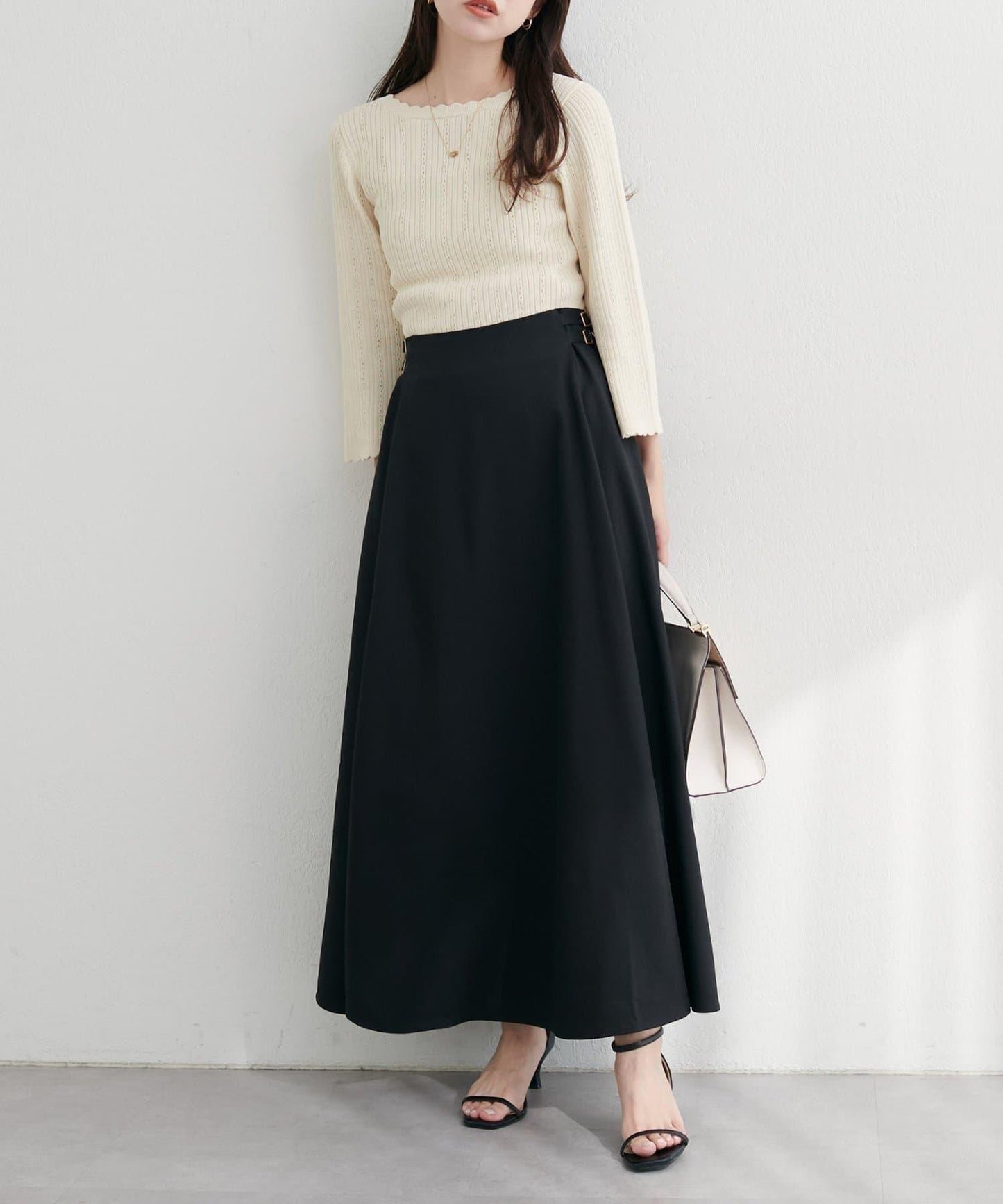 高腰腰帶A字裙