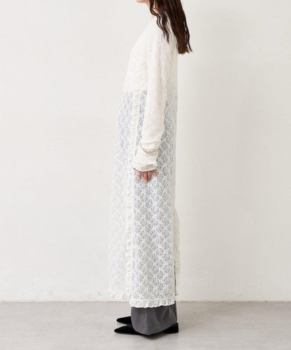 拼接蕾絲連衣裙