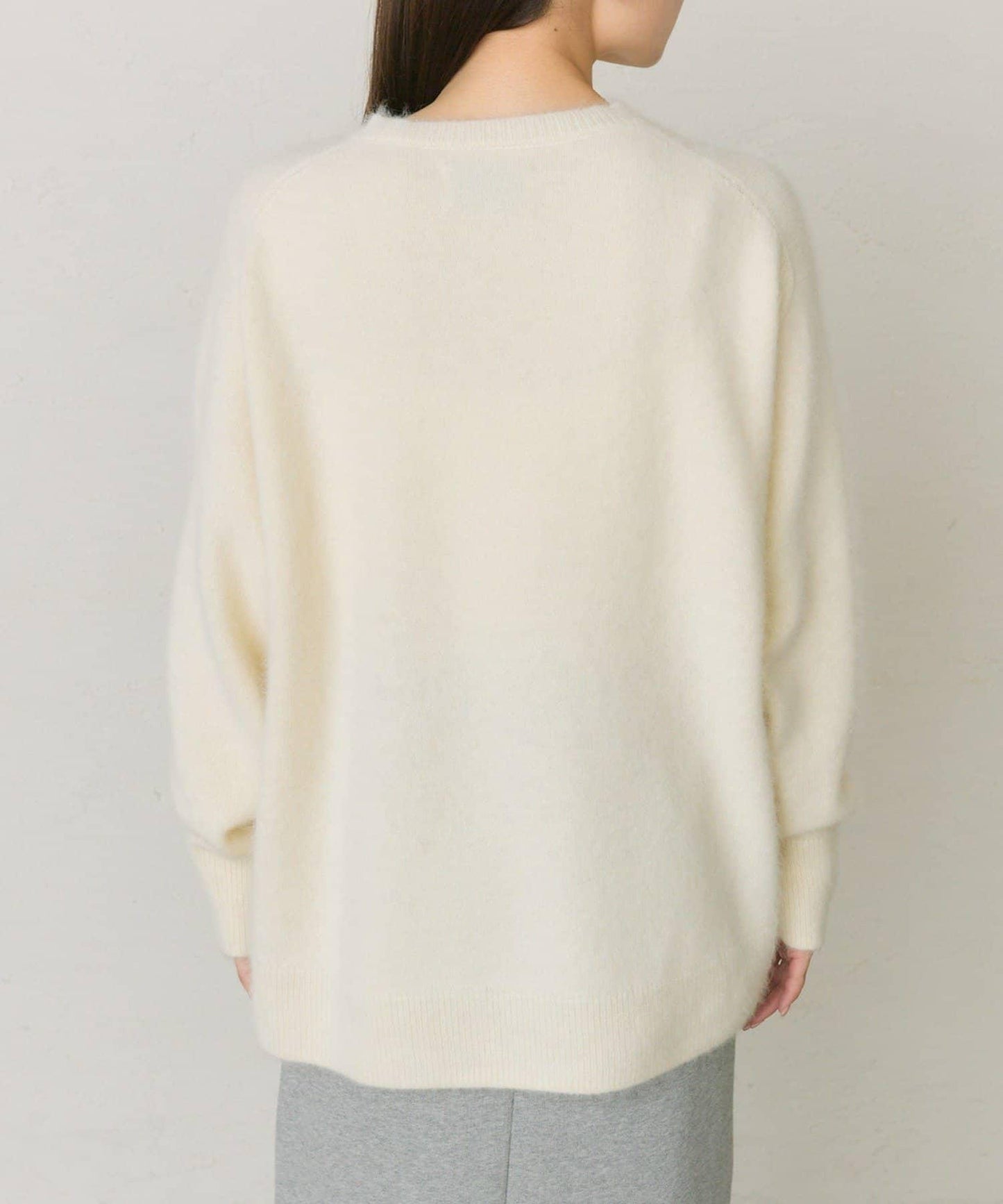 【25th】狐狸毛混紡亨利領針織衫