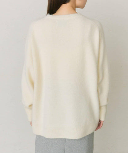 【25th】狐狸毛混紡亨利領針織衫