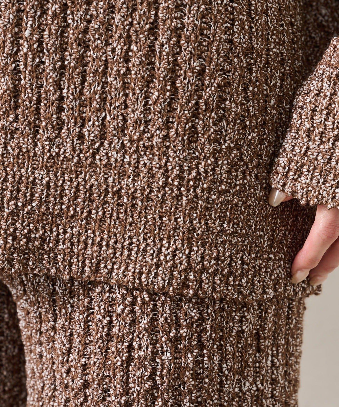 粗花紗開叉針織衫