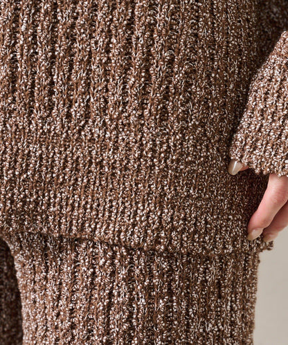 粗花紗開叉針織衫