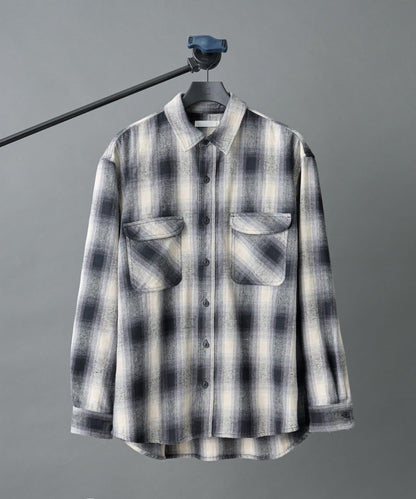 重磅雙口袋格子襯衫