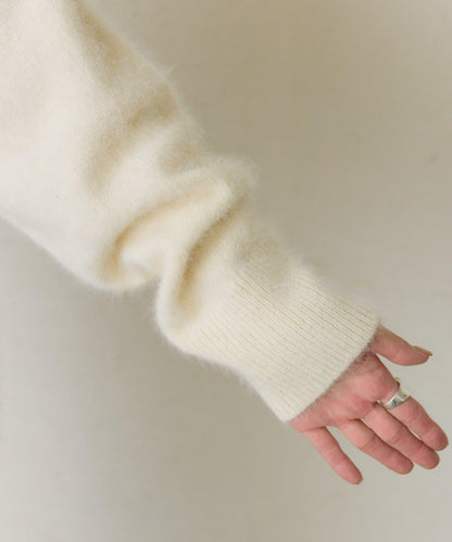 【25th】狐狸毛混紡亨利領針織衫