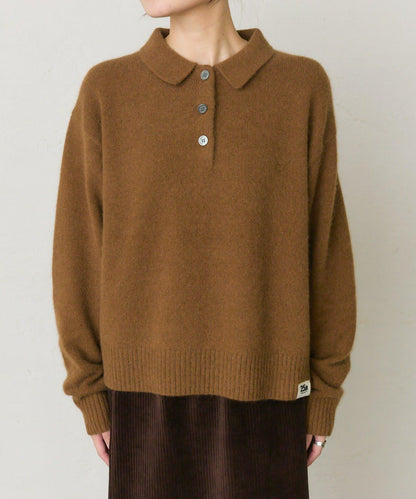 【25th】狐狸毛混紡針織POLO衫