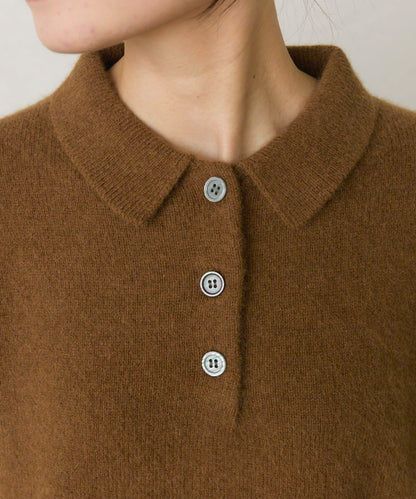 【25th】狐狸毛混紡針織POLO衫