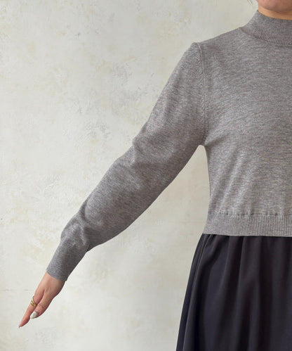 針織拼接連衣裙