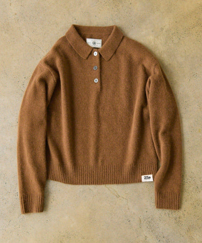 【25th】狐狸毛混紡針織POLO衫