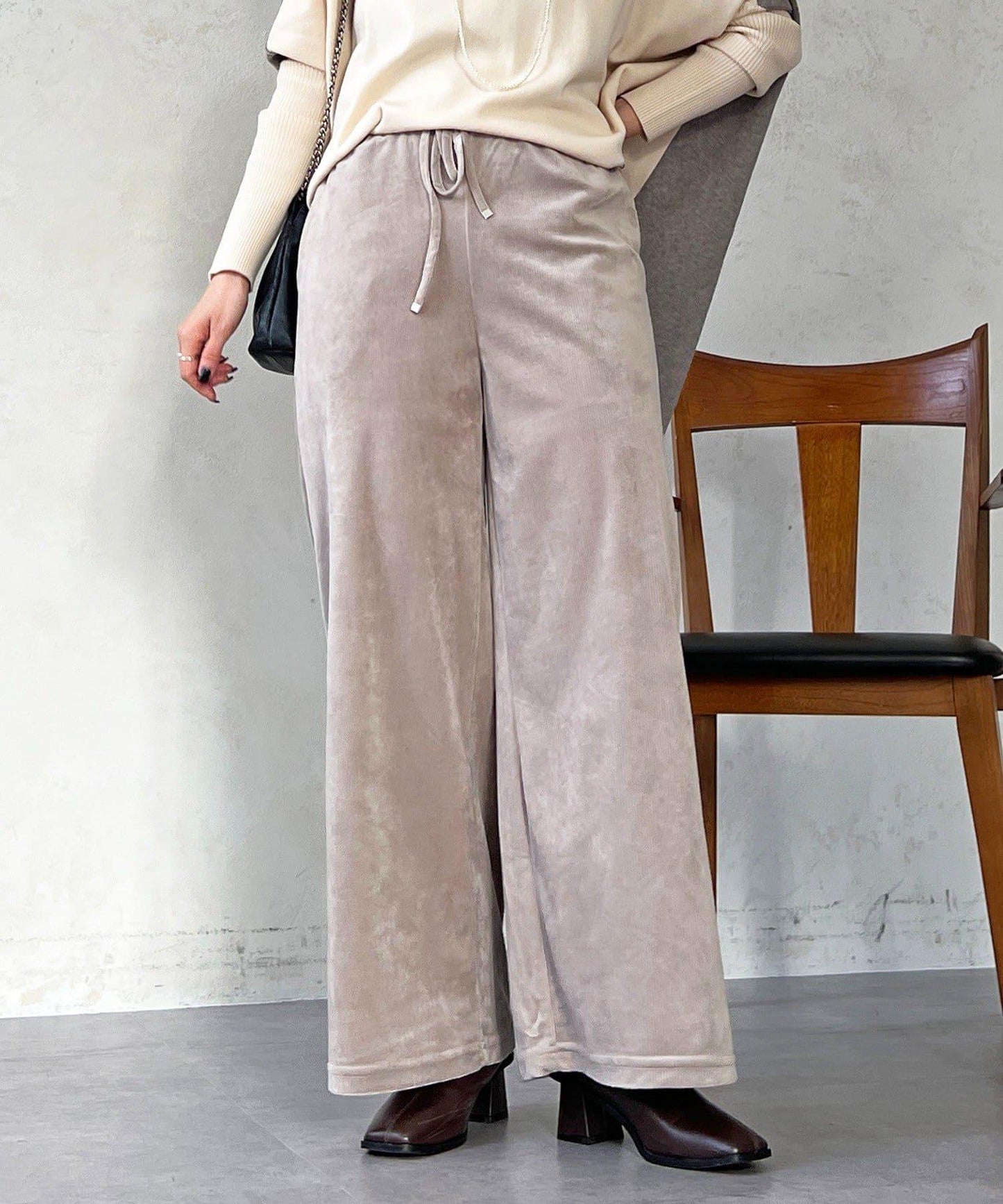 燈芯絨闊腿褲
