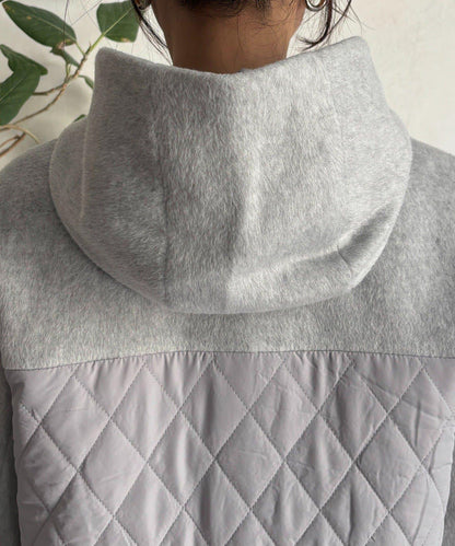 異材質拼接絎縫大衣