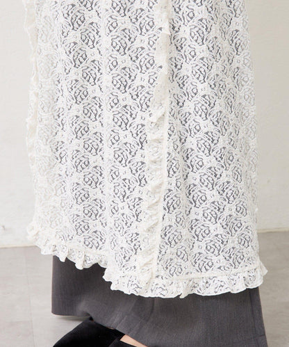 拼接蕾絲連衣裙