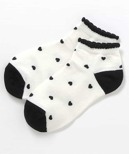 花朵・愛心・櫻桃圖案短襪