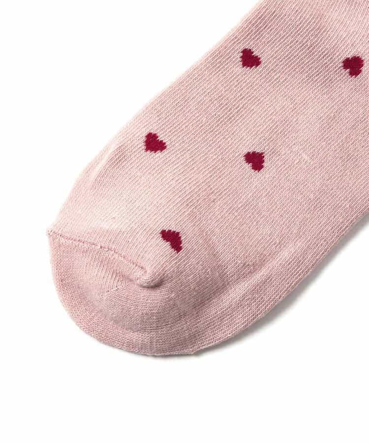 櫻桃心形花朵圖案中筒襪