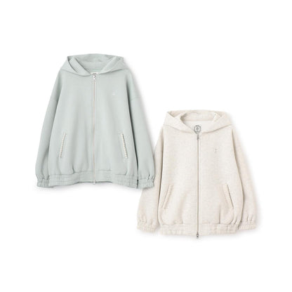 加絨雙面布拉鏈連帽衛衣