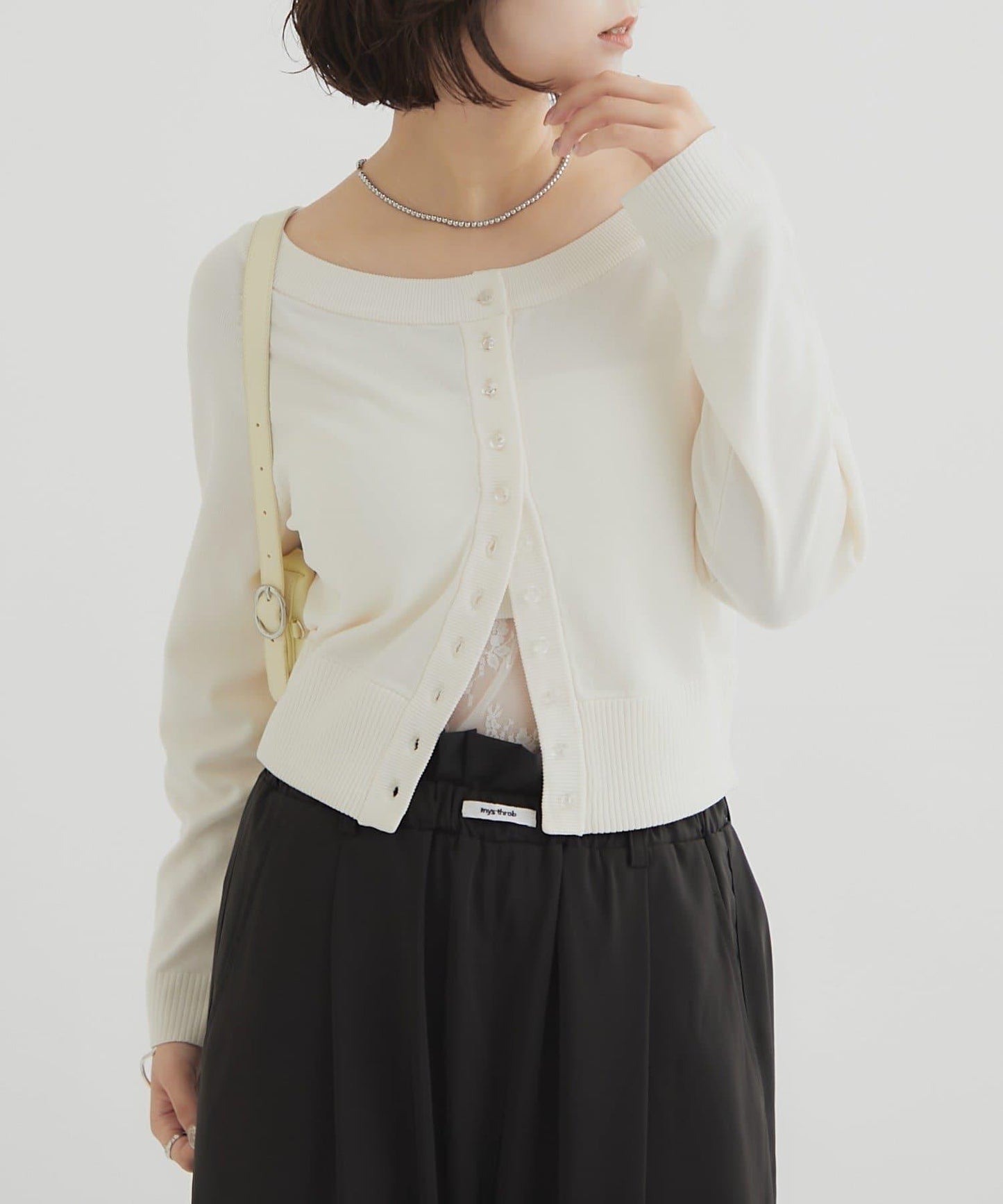 【顯瘦開衫】透明紐扣開衫