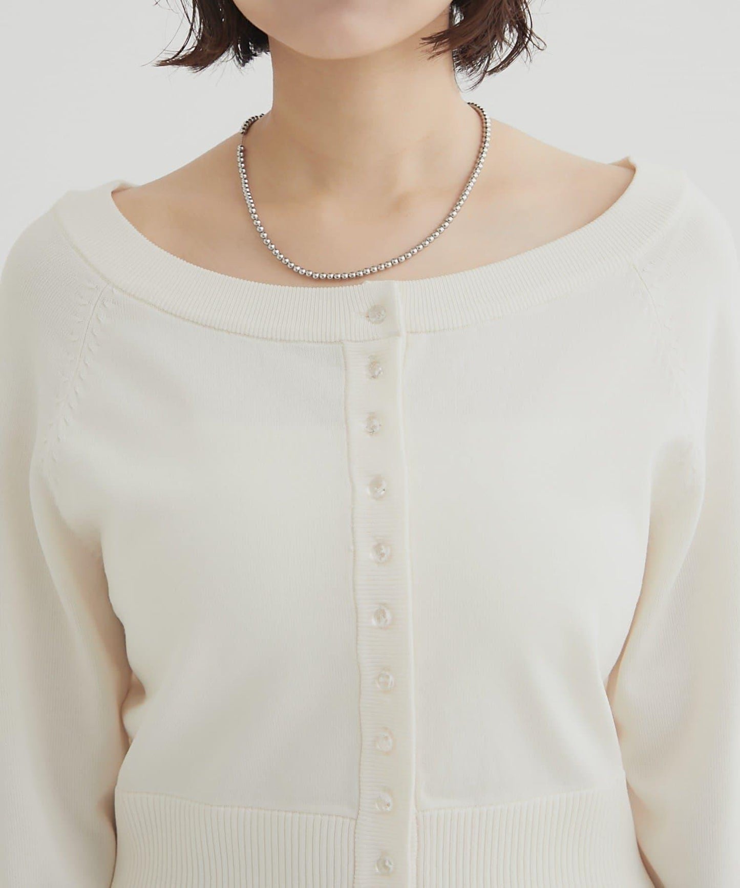 【顯瘦開衫】透明紐扣開衫