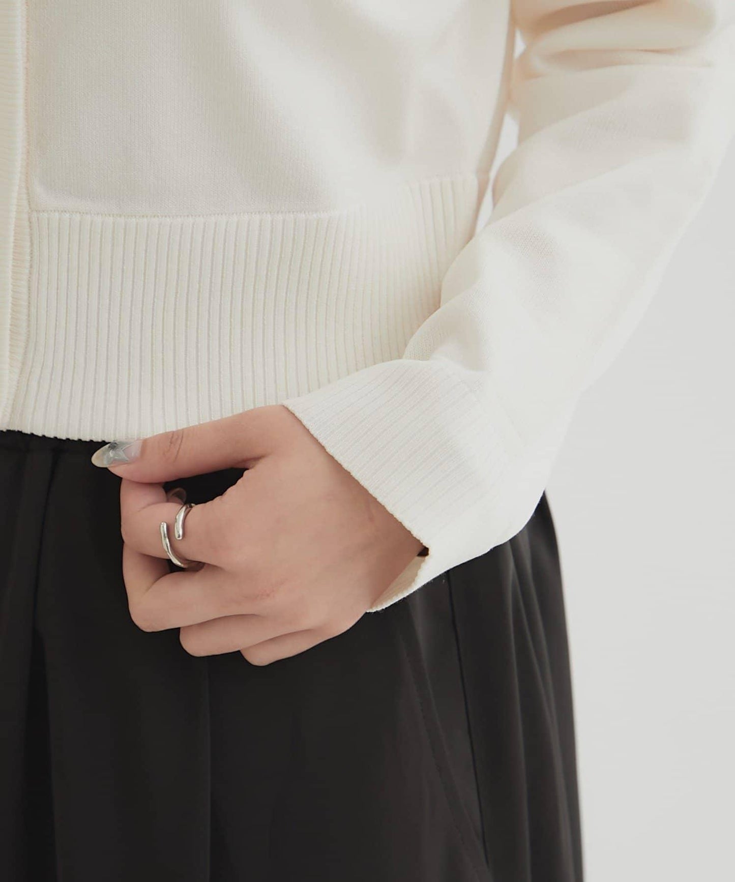 【顯瘦開衫】透明紐扣開衫