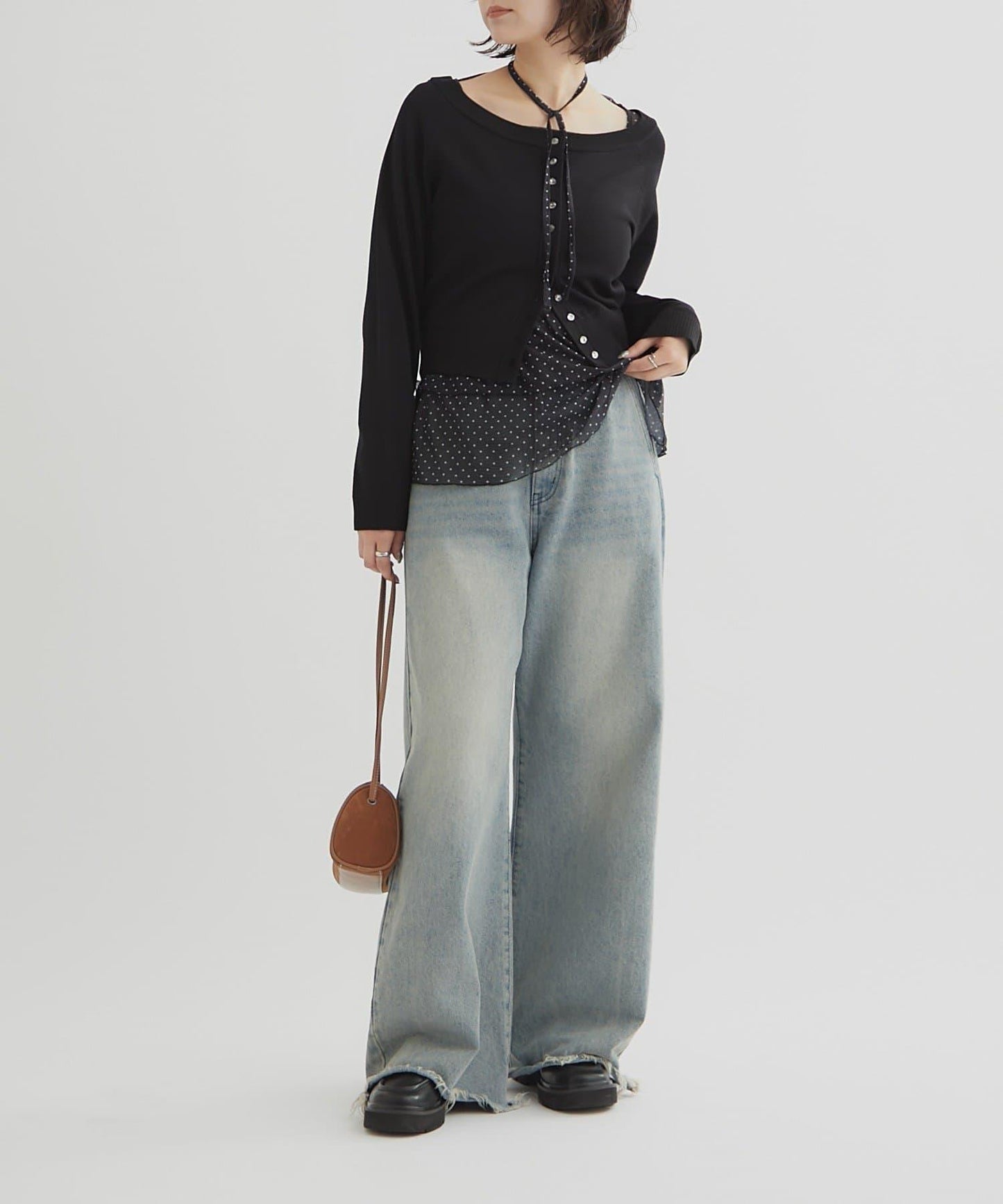 【顯瘦開衫】透明紐扣開衫