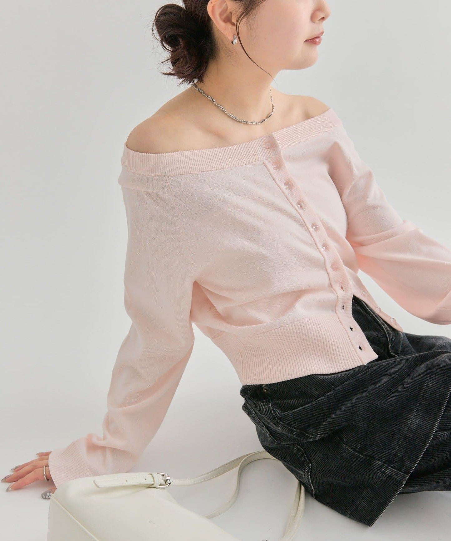 【顯瘦開衫】透明紐扣開衫