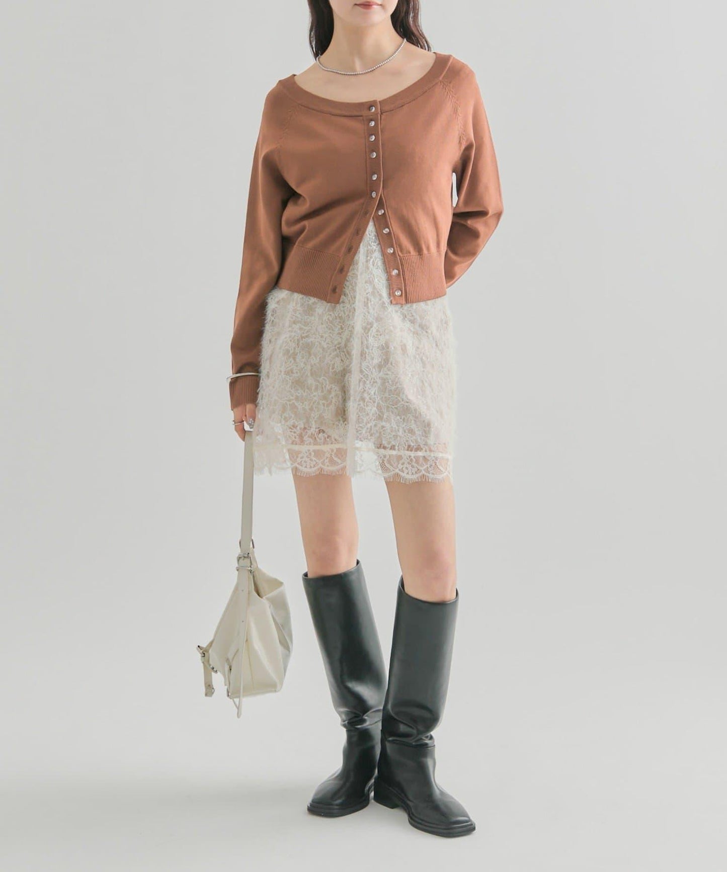 【顯瘦開衫】透明紐扣開衫