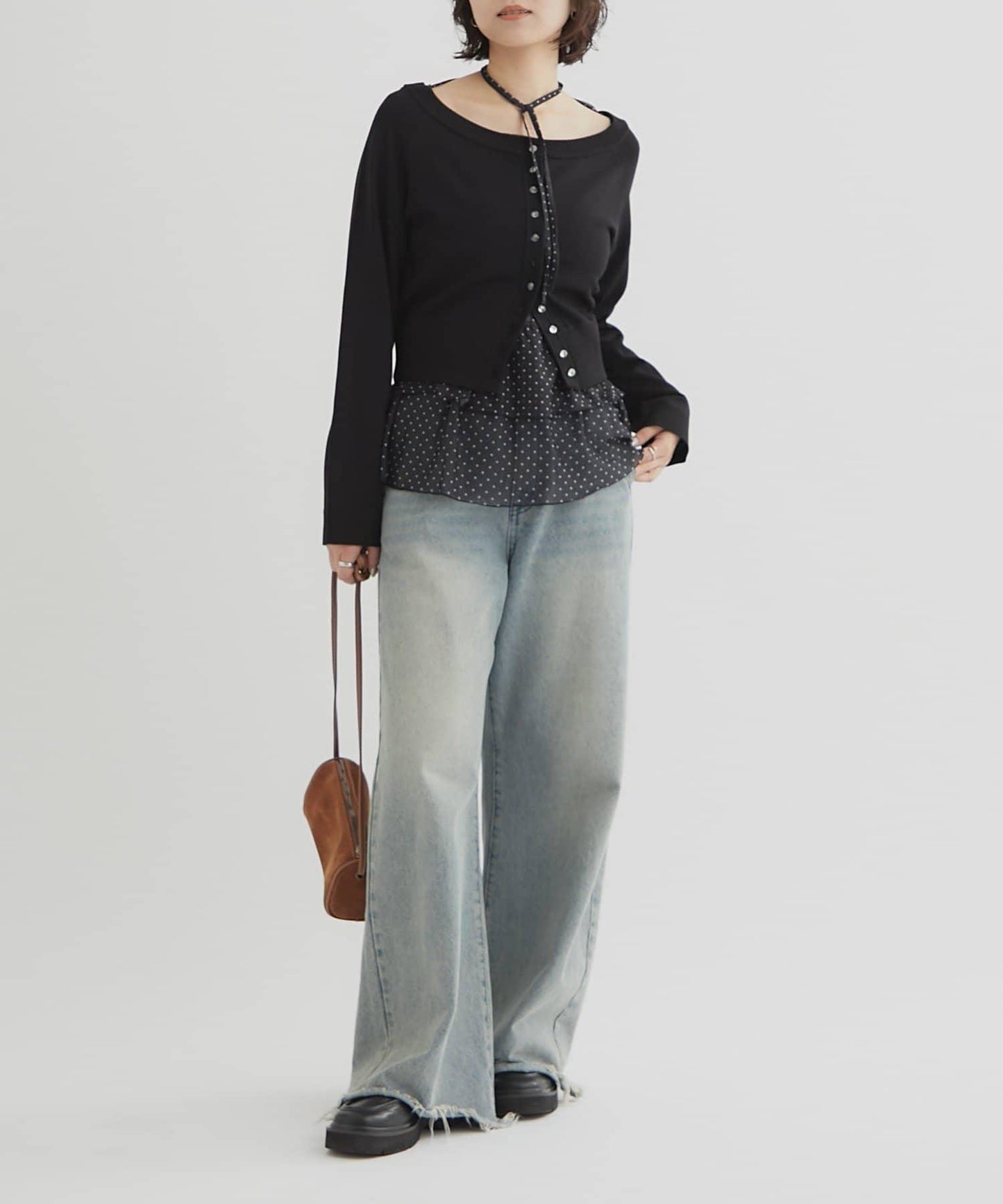 【顯瘦開衫】透明紐扣開衫