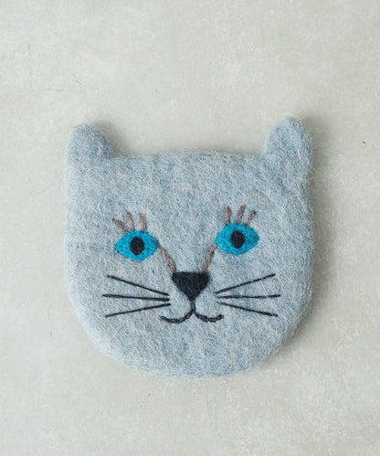 毛氈貓咪杯墊 貓