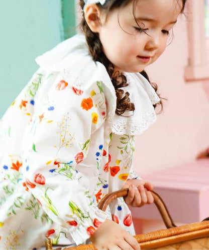 花園花卉牛奶色套裝