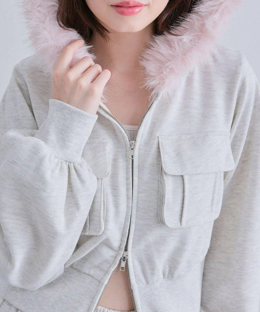 【OLIVE des OLIVE】拉鍊連帽衛衣