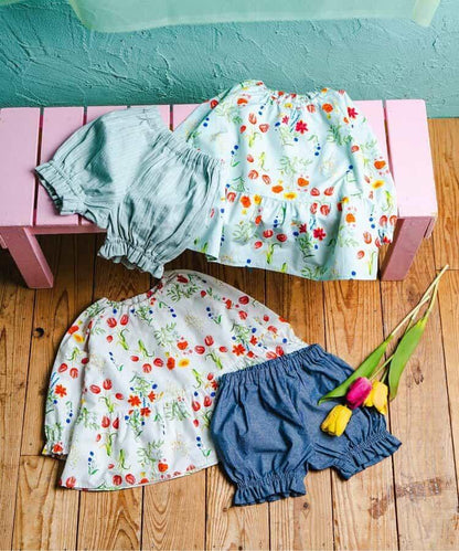 花園花卉牛奶色套裝