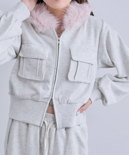 【OLIVE des OLIVE】拉鍊連帽衛衣