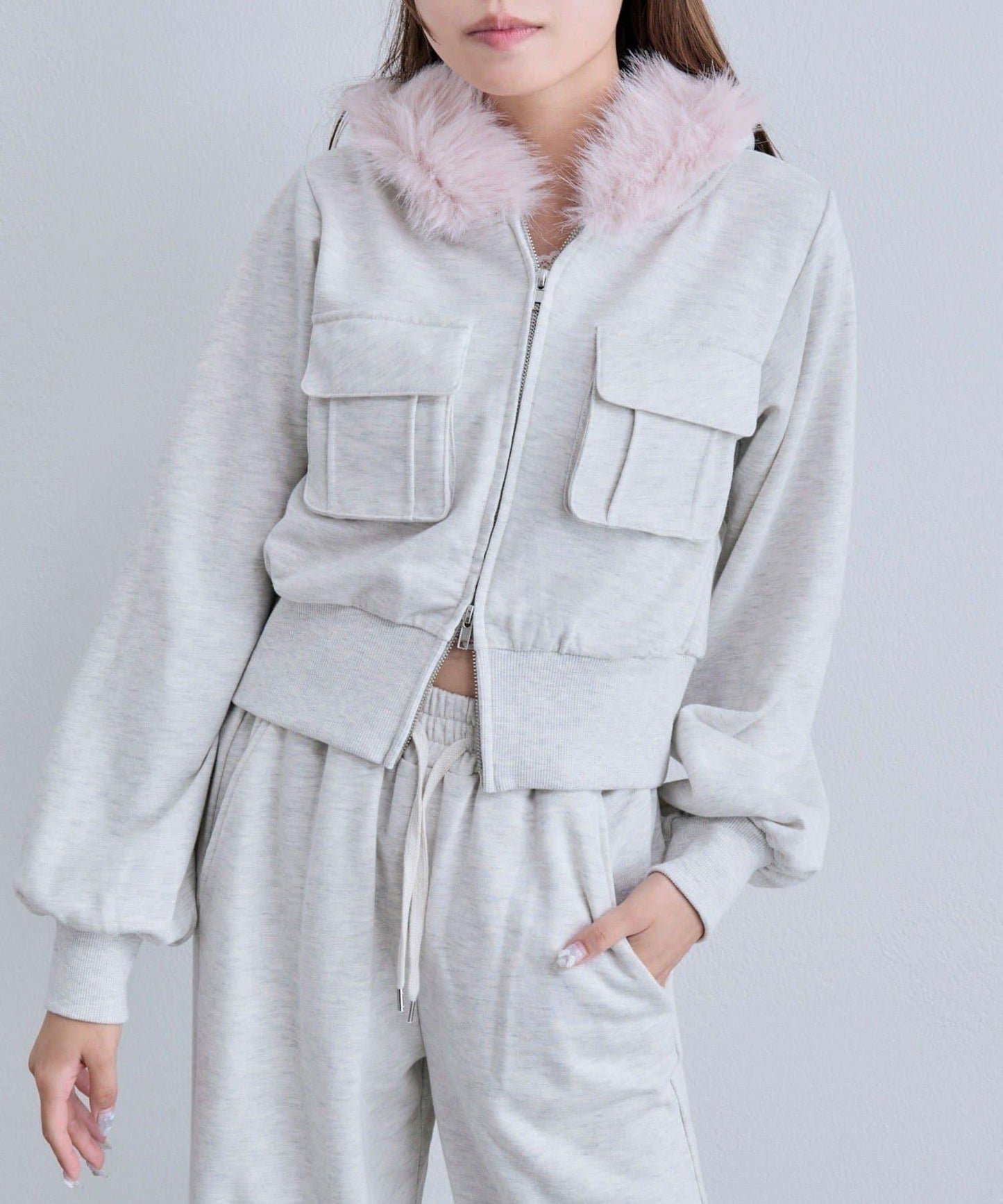 【OLIVE des OLIVE】拉鍊連帽衛衣